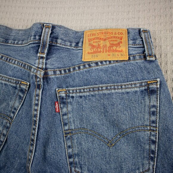 Levi's 516 Slim Straight Denim Jeans 31x30 - Picture 6 of 8